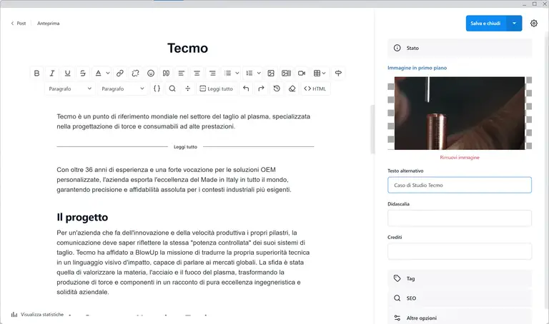 Editor di contenuti.