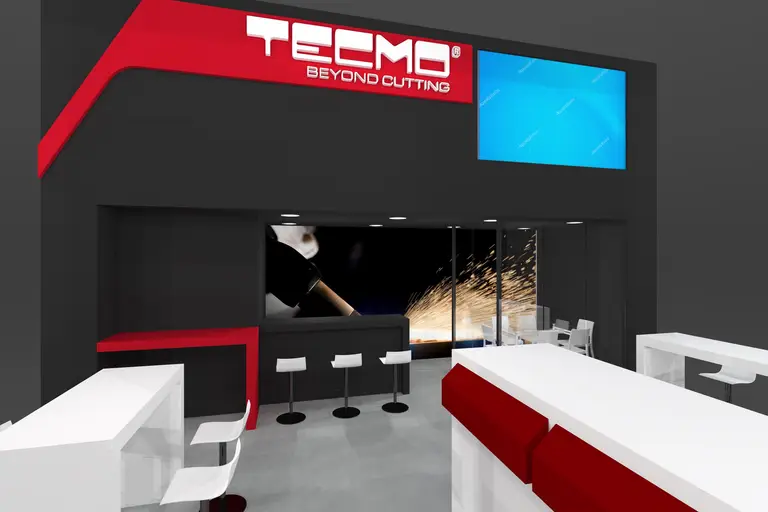 Progettazione stand fieristico tecmo.