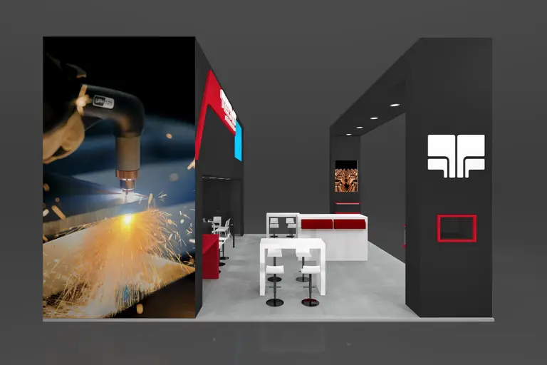 Progettazione stand fieristico tecmo.